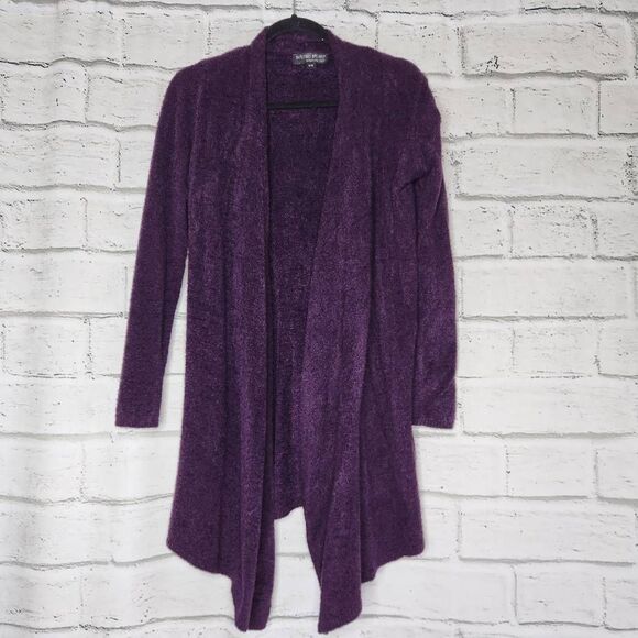 Barefoot Dreams Womens Purple Open Front Draped Bamboo Chic Lite Cardigan Small - Picture 1 of 11
